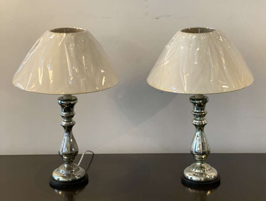 Pair of mercury glass table lamps