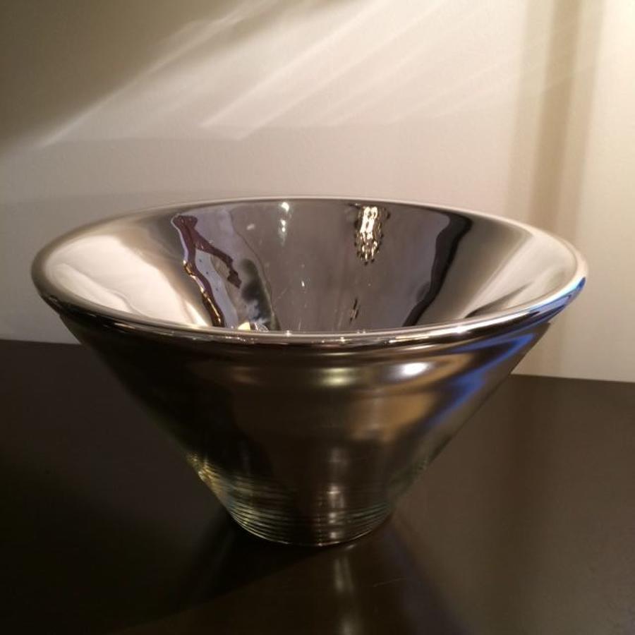 Mercury silver glass bowl