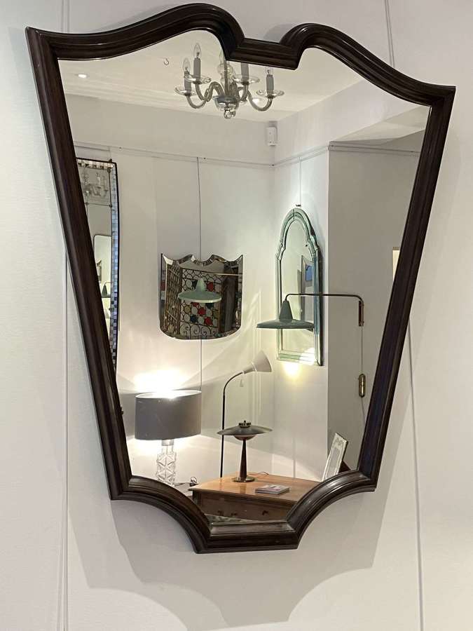 Large French Mahogany Overmantel Mirror - 40s