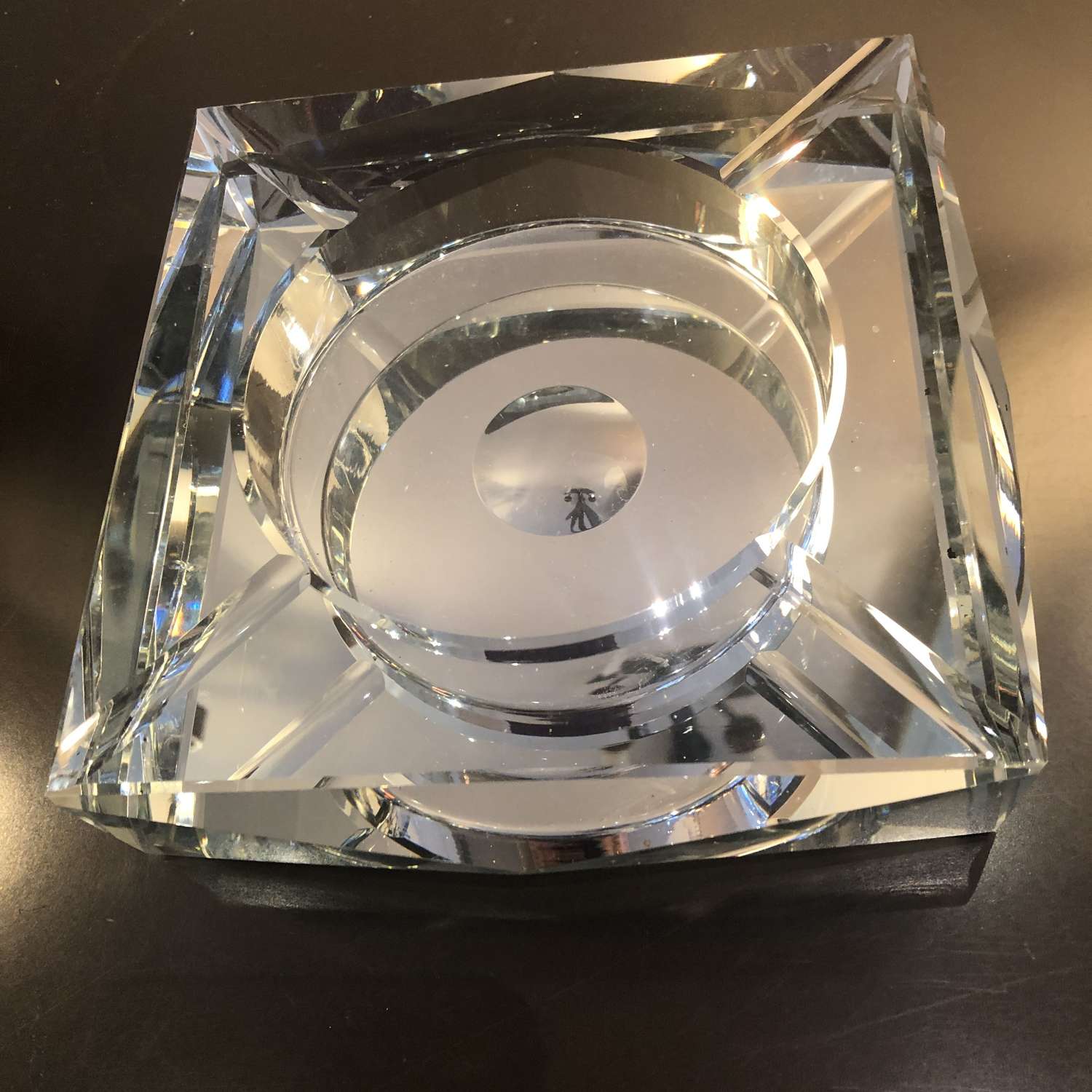 Chunky AD cut crystal ashtray