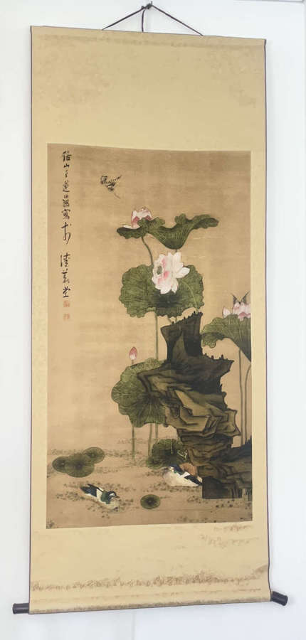 Chinese Wall Painting Scroll c.1880
