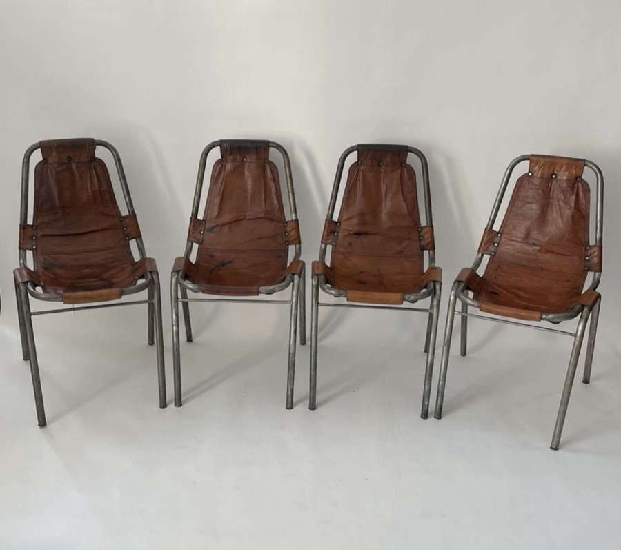 Charlotte Perriand Set of 4 ‘Les Arcs’ Chairs