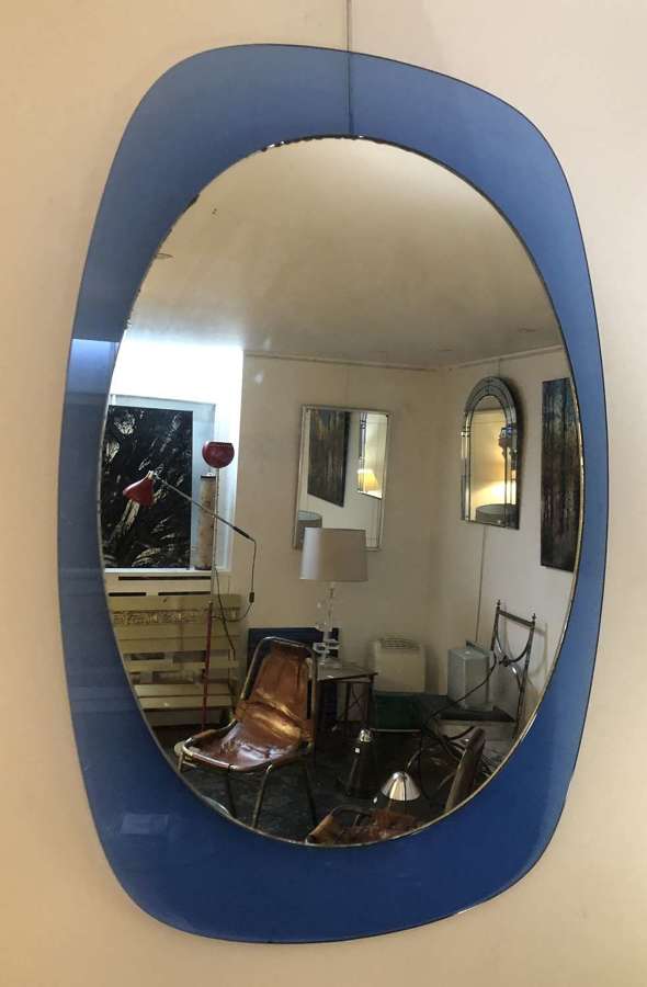 Italian blue edged mirror