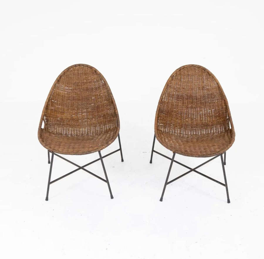 Pair of Rattan Chairs by Campo & Grafi - Italy 1960s